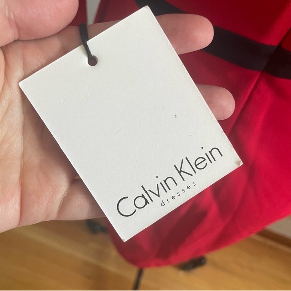 Calvin Klein Color-Blocked Bell Sleeve Sheath Dress- Red & Black- Size 10- NWT - Picture 10 of 12